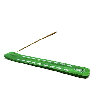 Green Painted Wooden Ashcatcher w/ Laser Print Designs